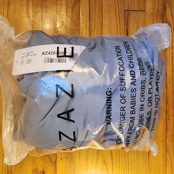 Azazie Evita Dusty Blue A-Line Off the Shoulder Stretch Crepe Dress - Picture 7 of 7